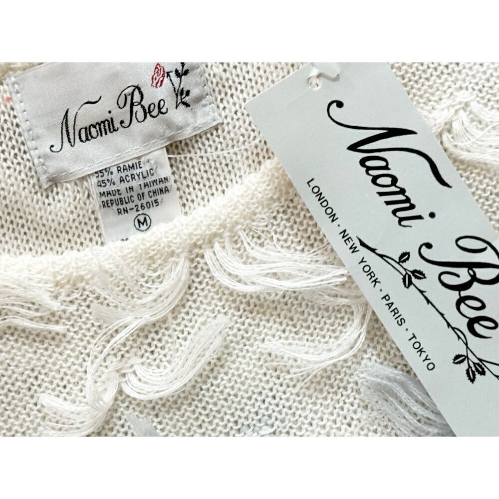 Vintage NAOMI BEE Sleeveless Fringe Sweater Size Med NEW NWT - Picture 5 of 7